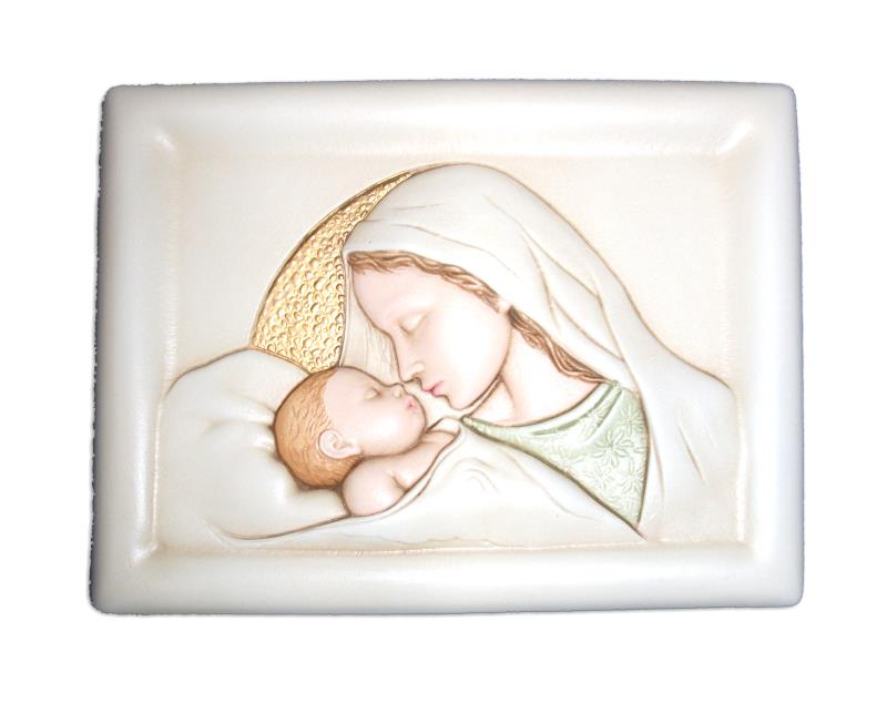 quadro maternita in ceramica 9x11 cm