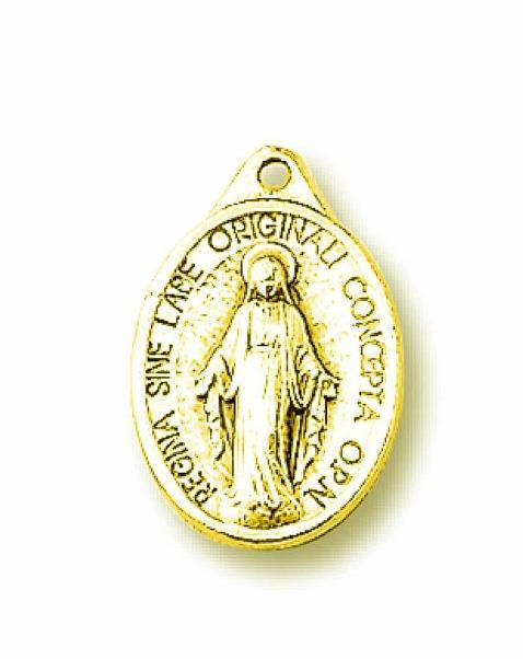 medaglia madonna miracolosa dorata cm 1,7