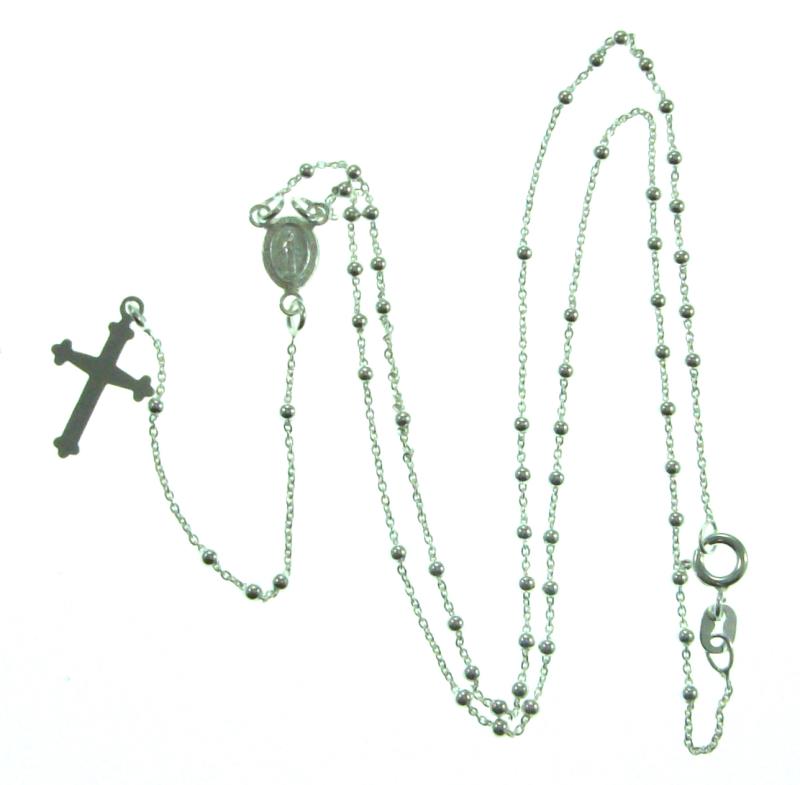 rosario in argento con chiusura 1 mm