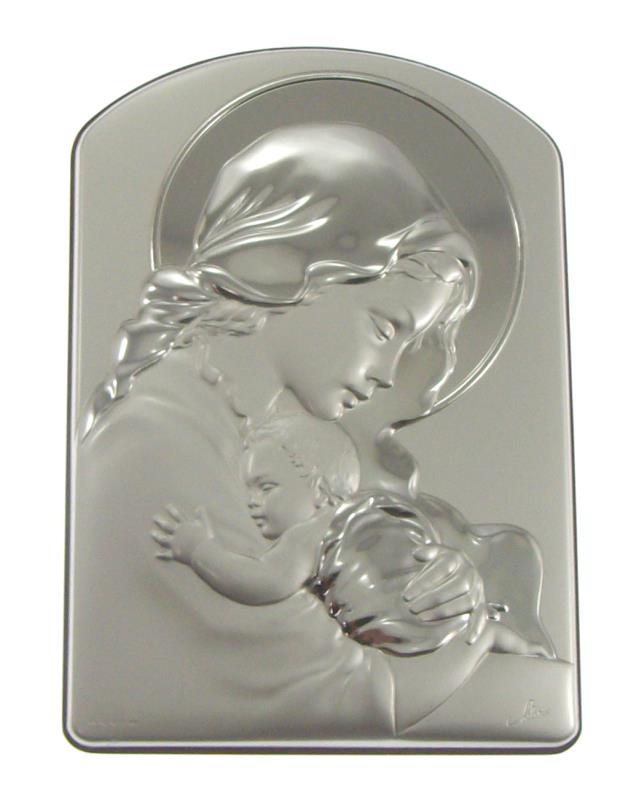 quadro maternita in argento 13x18 cm