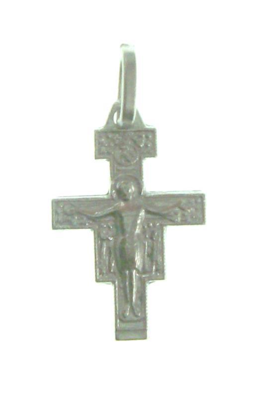 croce di san damiano in argento cm 4,1
