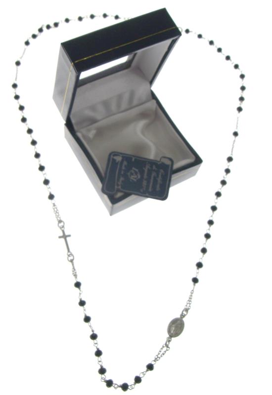 rosario collana in argento con apertura