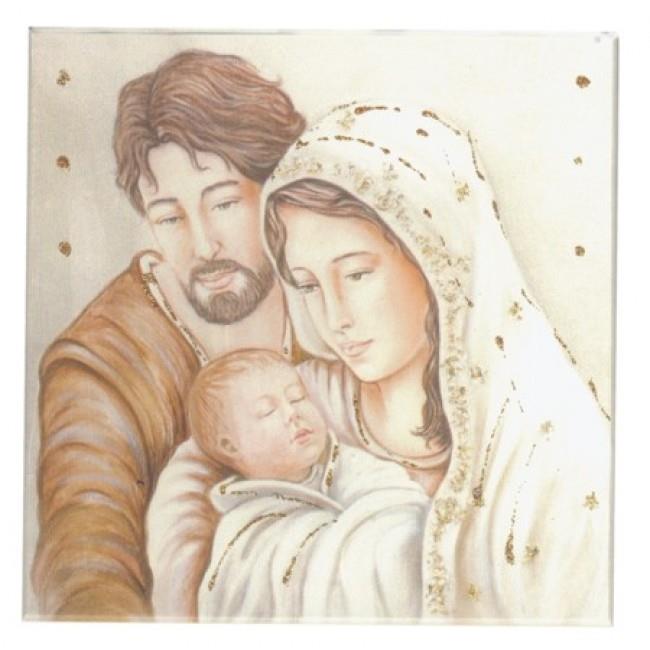 quadro sacra famiglia 32x32 cm
