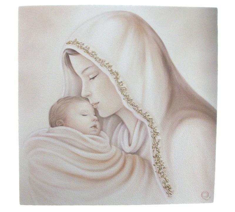 quadro madonna con bambino cm 10x10