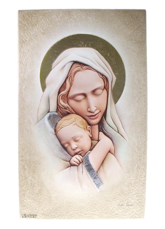 quadro madonna con bambino 50x31 cm