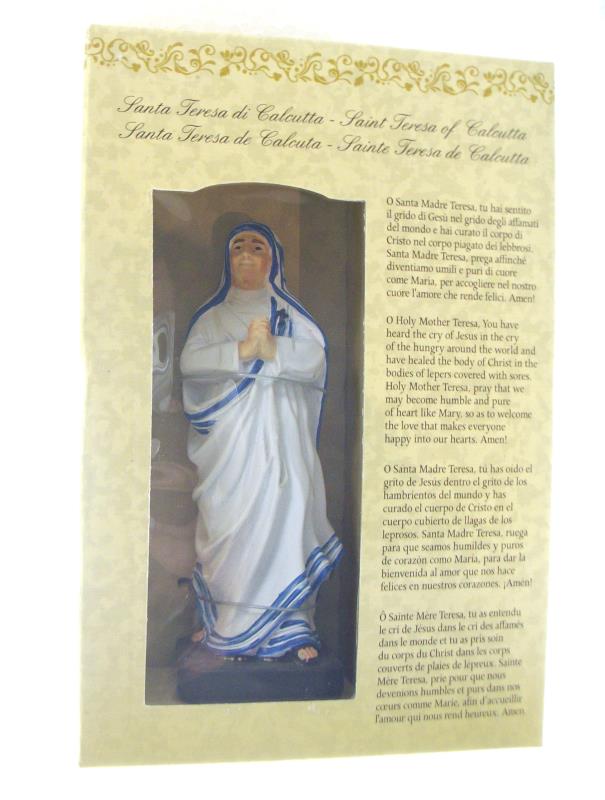 statua santa madre teresa cm 12 confezione regalo