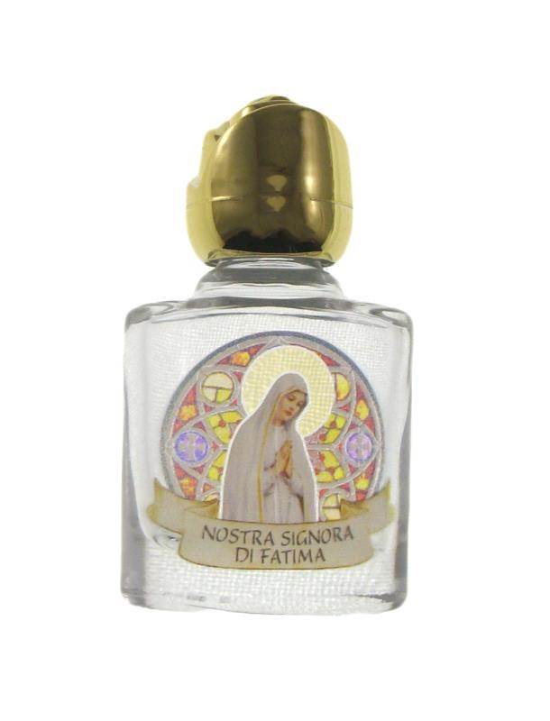 bottiglia per acqua benedetta vetro con immagine madonna di fatima