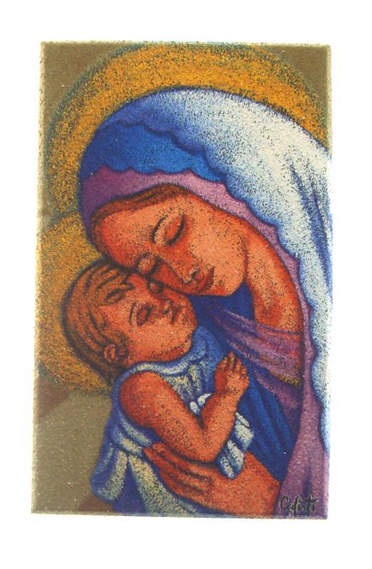 quadretto ricordo sacramenti cm 15x9 madonna con bambino