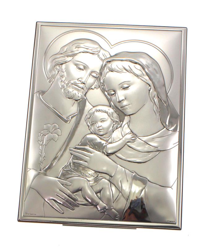 quadro sacra famiglia argento 19x26 cm ag