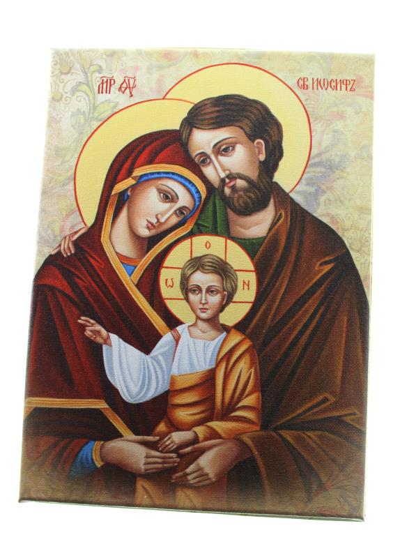 quadro tela 18x26 cm con preghiera sacra famiglia