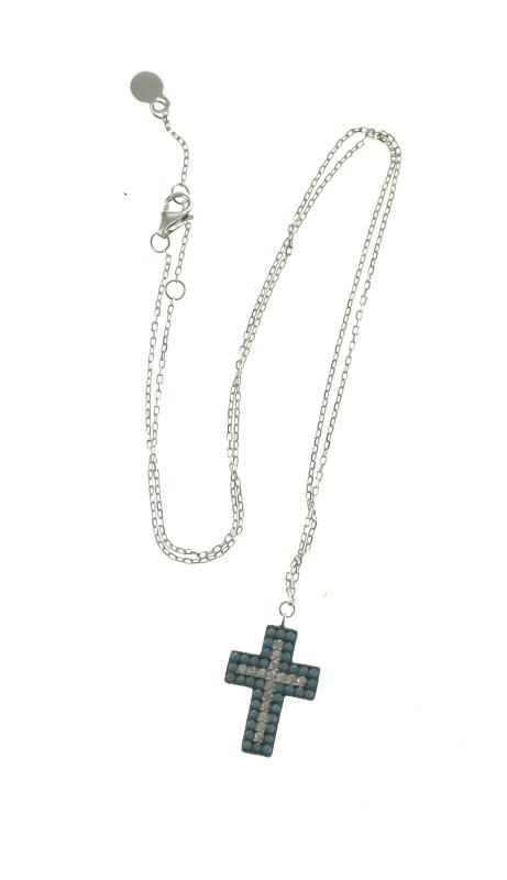 croce in argento con catena