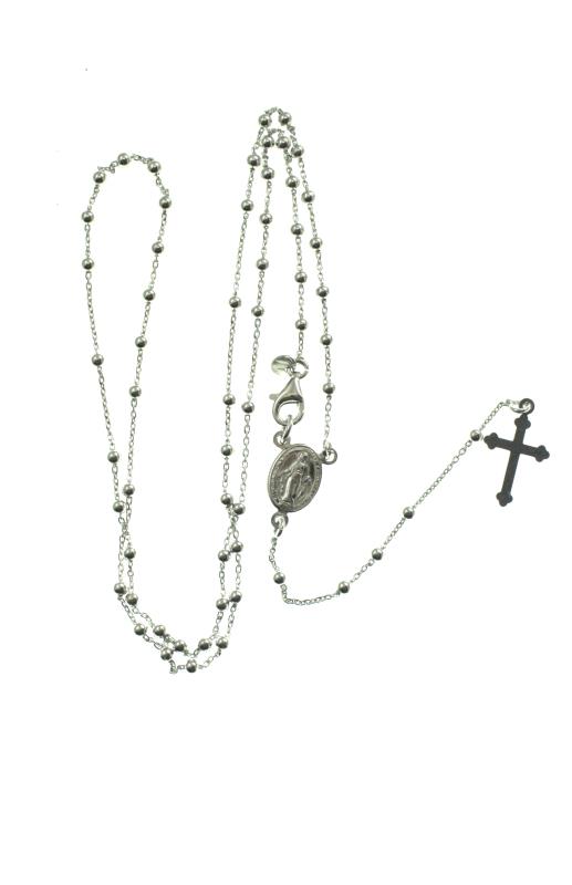 rosario in argento con apertura mm 2