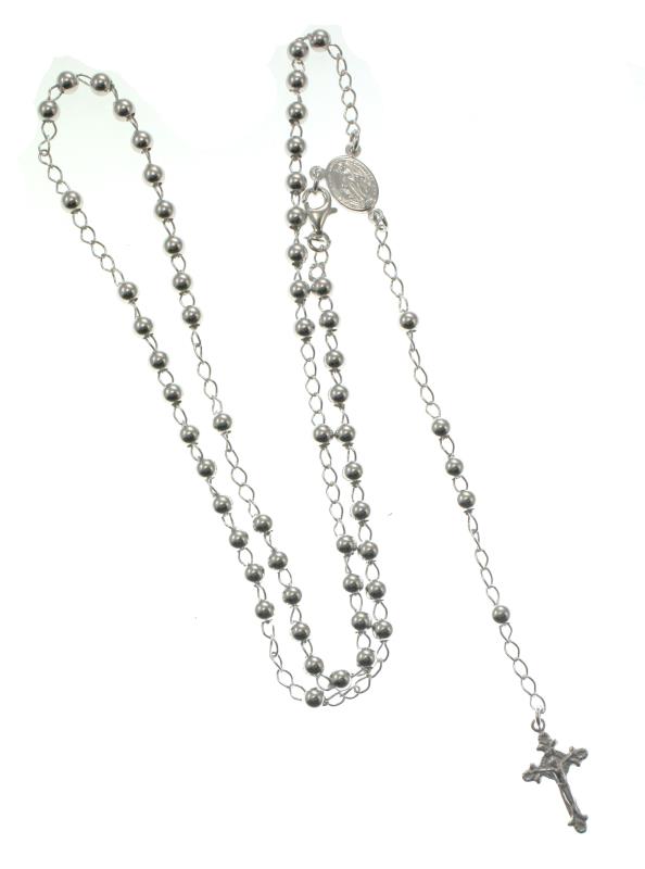 rosario in argento con apertura mm 5