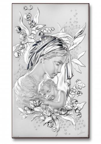 madonna con bambino legno argento cm 9x16