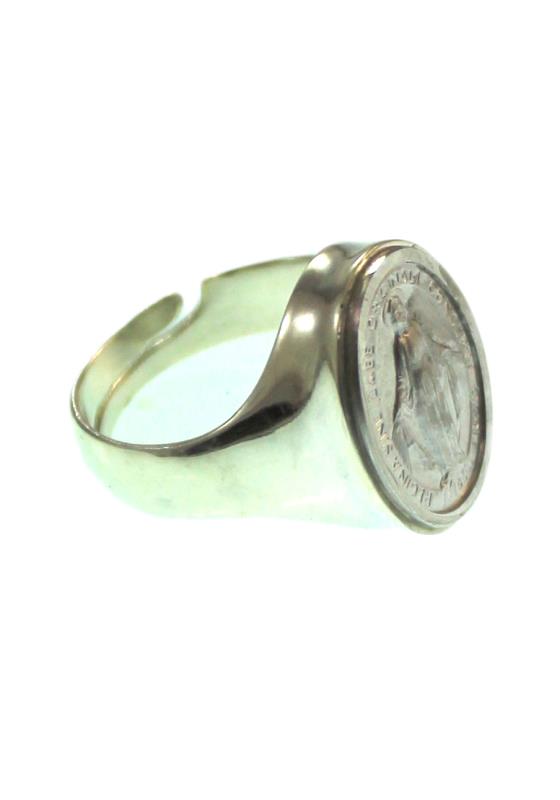 anello pastorale in argento madonna miracolosa