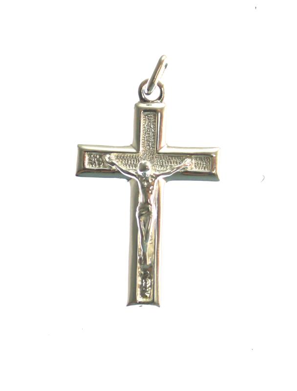 croce in argento con corpo altezza cm 4
