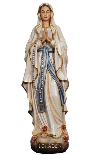 statua madonna di lourdes legno scolpito cm 37