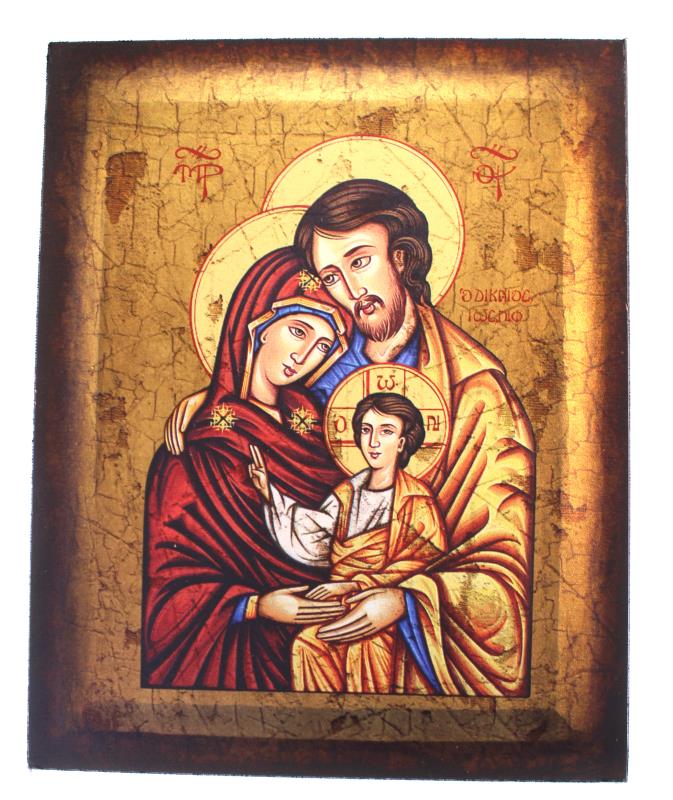 icona sacra famiglia cm 20x16