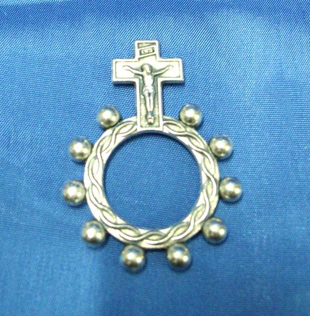 rosario basco in metallo argentato