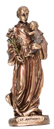 statua sant''antonio bronzata altezza cm 9
