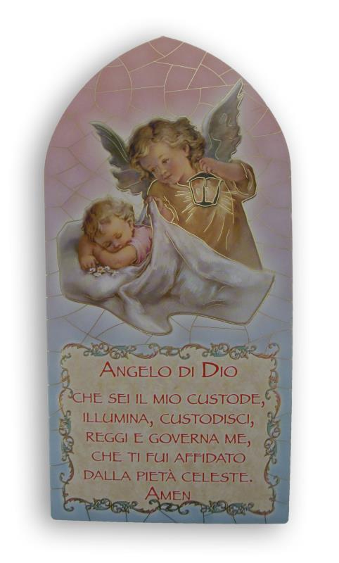 tavoletta con immagine e preghiera 20x10 cm angelo di dio
