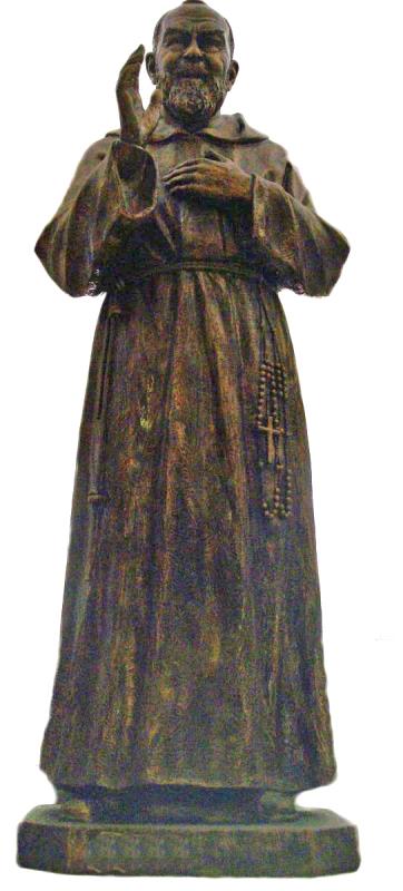 statua padre pio cm 175 in vetro resina