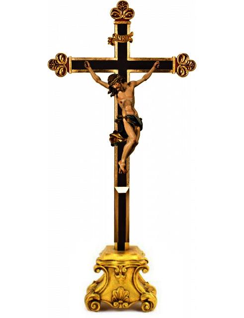 croce da altare legno anticato cm 85