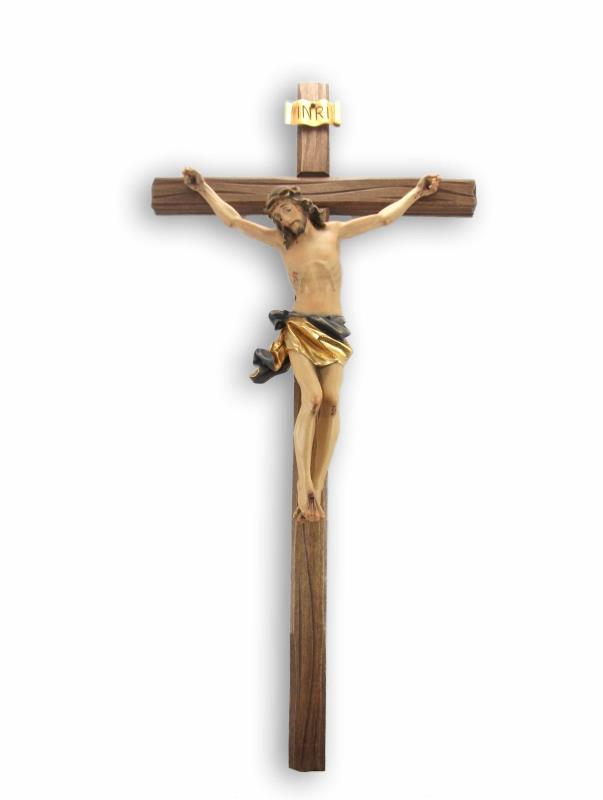 crocifisso in legno scolpito da cm 42