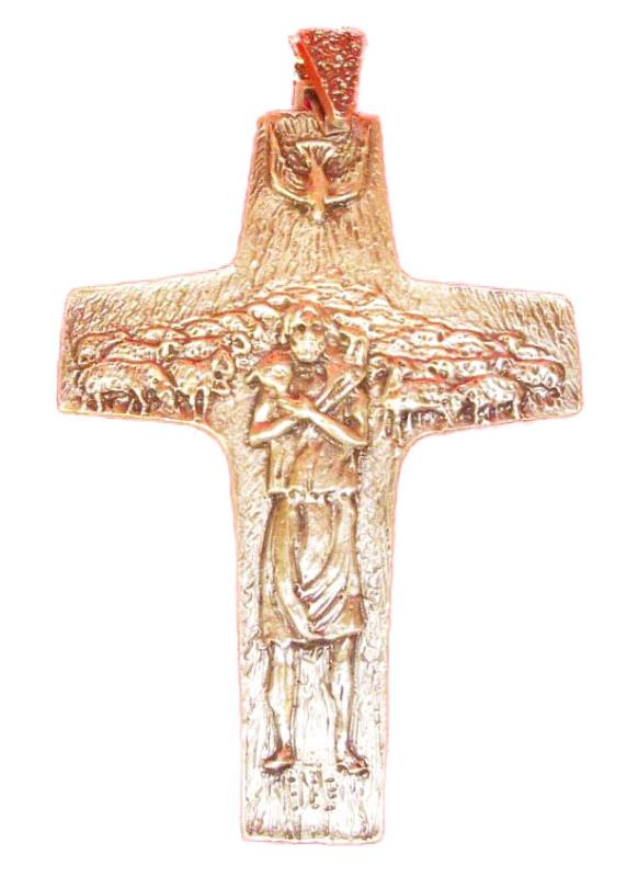 croce papa francesco in argento
