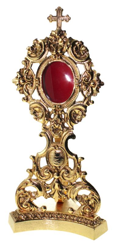 reliquiario ottone dorato antico cm 36