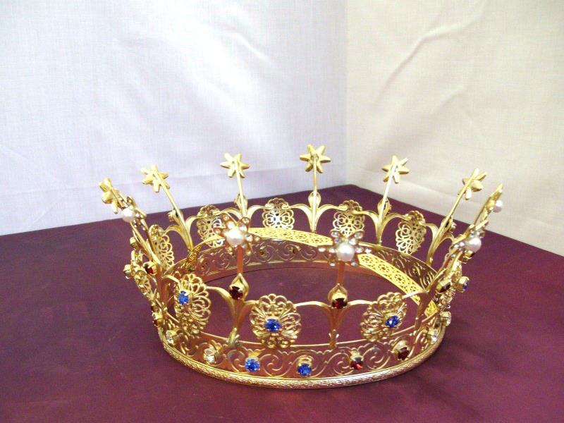 corona dorata reale con pietre Ø 16