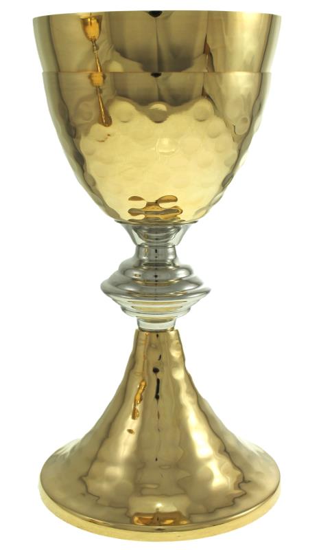 vaso sacro in ottone dorato calice