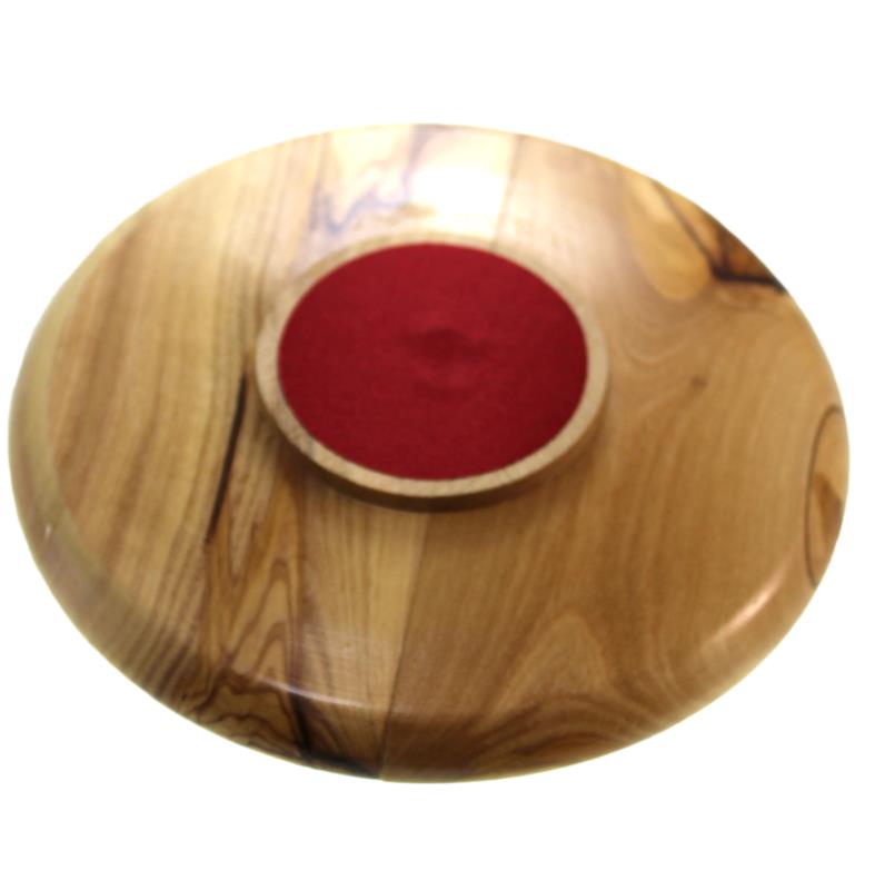 patena in legno d''ulivo e ottone cm 12