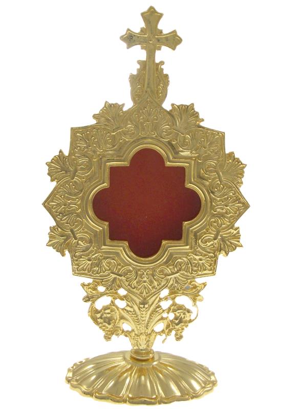 reliquiario in ottone dorato cm 30