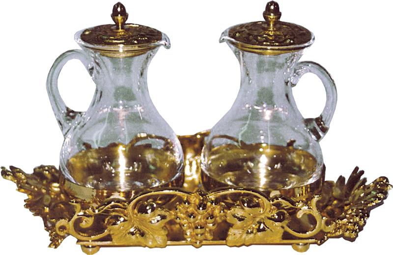 ampolle vetro piatto dorato