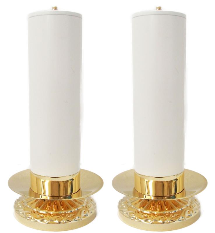 coppia candelieri Ø 15 c/finta candela