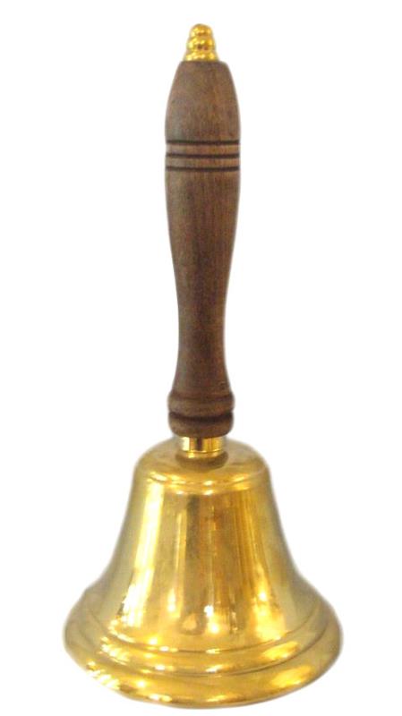 campanello in ottone e legno cm 25