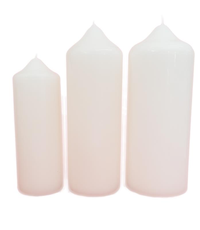candela da mensa cm 8x20 bianco