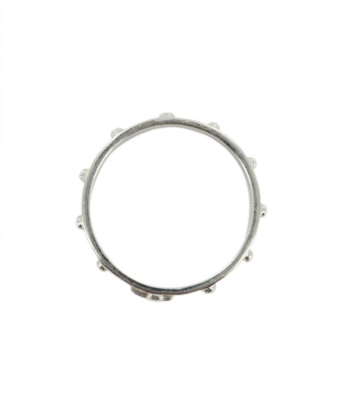  rosario anello in argento 925 con 10 grani tondi misura italiana n°16 - diametro interno mm 17,8 circa