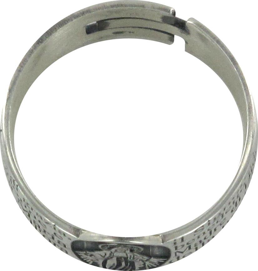 anello in argento 925 con l'incisa preghiera ave maria misura italiana n°16 - diametro interno mm 17,8 