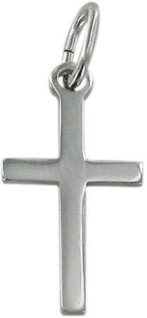 croce liscia in argento rodiato 925 - 2 cm