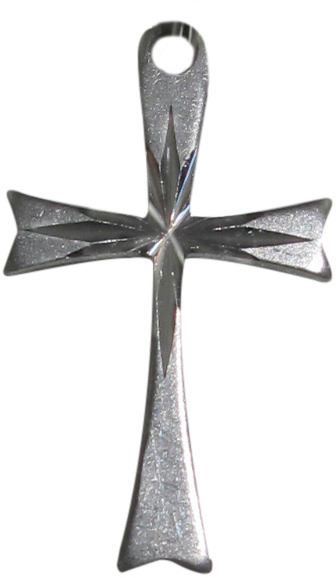 croce in argento 925 satinato - 2 cm