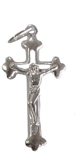 croce in argento 925 con cristo riportato - 3,5 cm