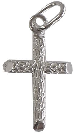croce in argento 925 lavorato a nodo di corteccia - 2,5 cm
