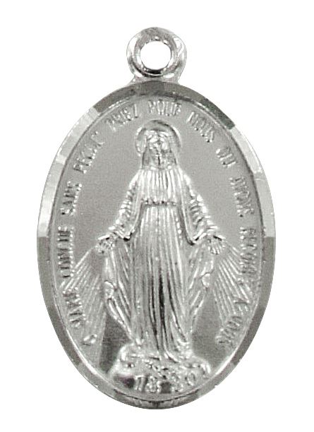 medaglia madonna miracolosa in argento 925, altezza dell'ovale: 1,5 cm, larghezza: 1,1 cm