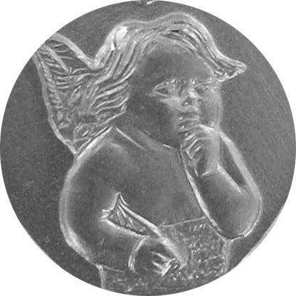 medaglia angelo  in argento 925 a forma di cuore - 1,9 cm
