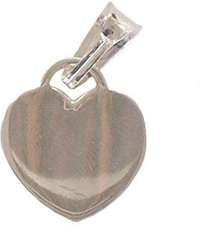 ciondolo a forma di cuore piatto in argento 925 - 1,6 cm