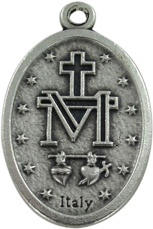 medaglia miracolosa in metallo con smalto blu - 2,5 cm
