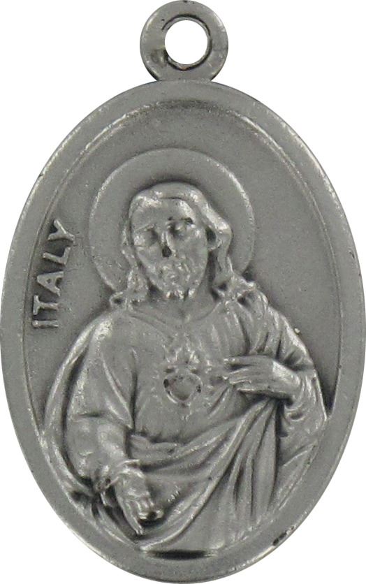 medaglia madonna del carmine ovale in metallo ossidato - 2,5 cm