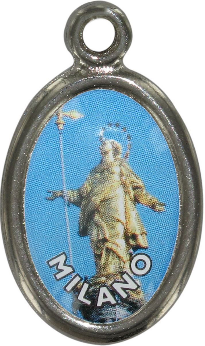medaglia madonnina milano in metallo nichelato e resina - 1,5 cm